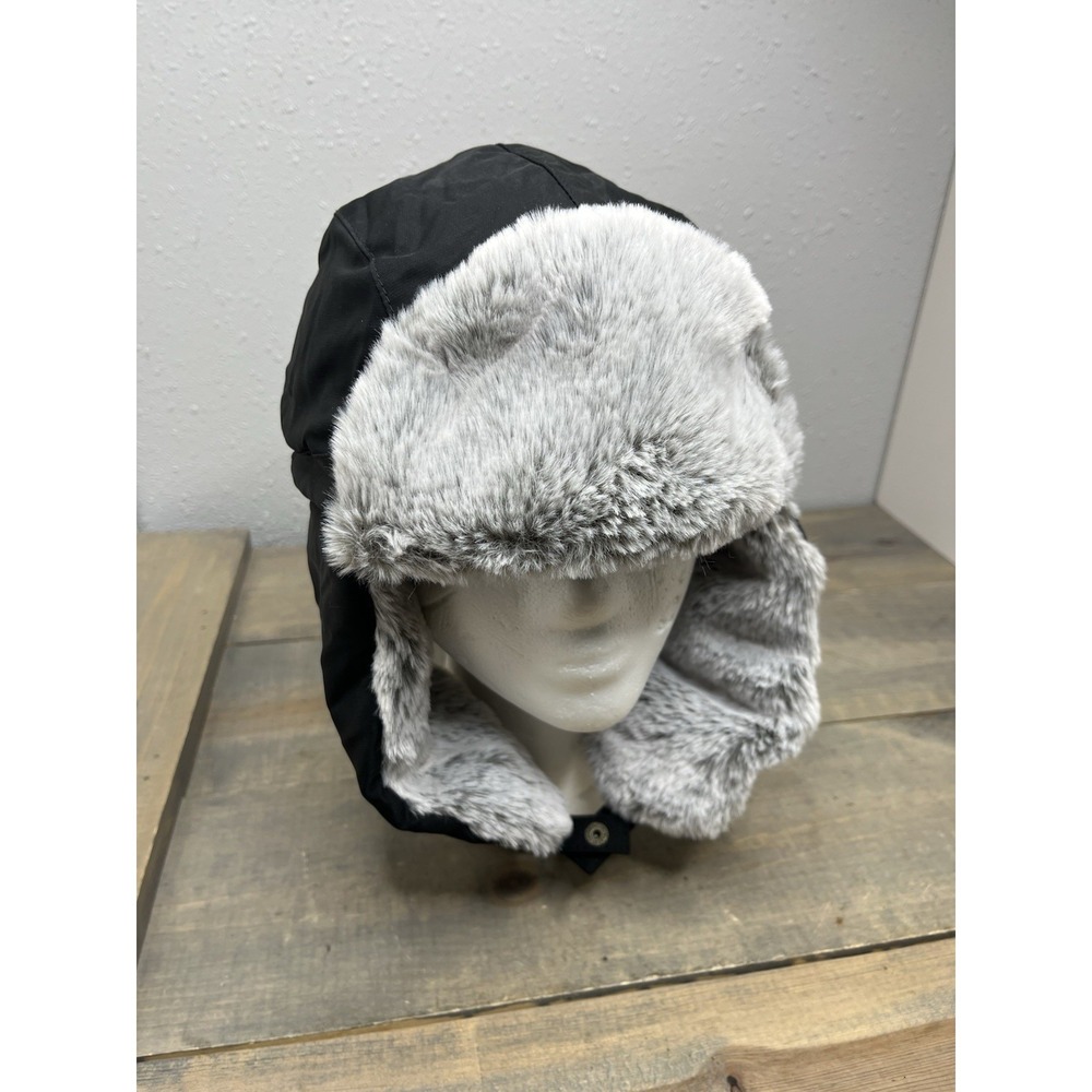 Unigear Trapper Hat Cap Black W/ Fur Like Fabric Lined Ear Flaps‎ Aviator EXC